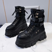 TYDZSMT Women Platform Boots 2021 New Autumn Chunky Shoes Woman 7 Cm Height Wate - £58.76 GBP