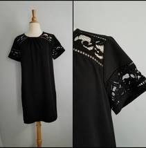 Michael Kors Black shift dress lace sleeves Small new - $38.61