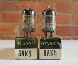 Sylvania  6AK5  EF95 Vacuum Tubes Matched Pair  TV-7 Tested NOS NIB - $19.75