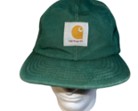 Vintage 90s CARHARTT Men’s Snapback Hat Cap Green Denim Canvas OSFA USA ... - £32.06 GBP