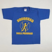 Vintage Baseball T-Shirt Youth Medium 10-12 Blue Single Stitch Jerzees D... - $16.99