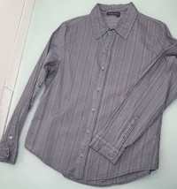 Fresh Produce Women&#39;s Shirt Medium M Top Button Up Lightweight Gray Long... - $19.77