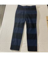 Banana Republic Woman Size 4 Navy/Black SLOAN Rugby Stripe Ankle Pants S... - £17.54 GBP