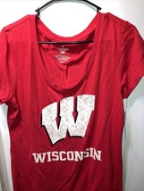 Wisconsin Badgers Shirt Womens  Red Tee Logo Football NCAA New Size Xl - £12.63 GBP