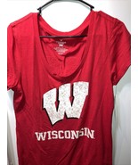 Wisconsin Badgers Shirt Womens  Red Tee Logo Football NCAA New Size Xl - £12.46 GBP