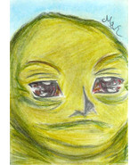Star Wars Jabba The Hutt Anime Art Original Sketch Card Drawing ACEO PSC... - £6.36 GBP
