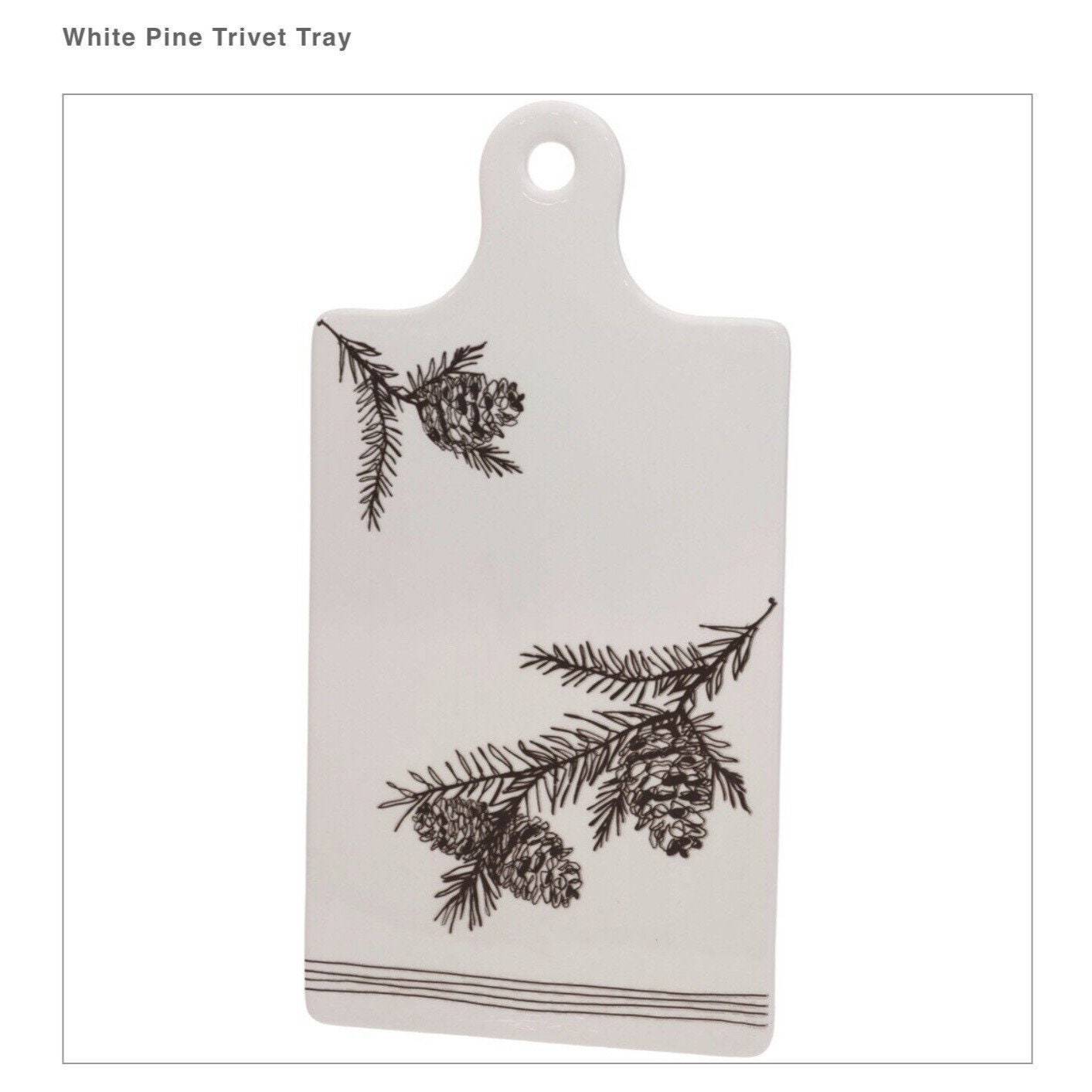 White Pine Trivet TRAY Rectangle Cheese Tray or Trivet Christmas 13” L X 6 3/4”W Item image 2
