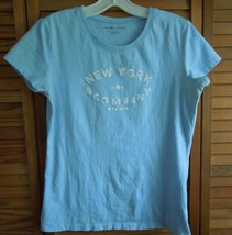 Womens T-Shirt by New York and Company SIze Medium Blue Cotton Half Sleeve - £6.22 GBP