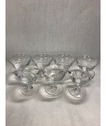 Vintage lot 7 crystal pedestal custard cup wine glass  thick base clear - £34.75 GBP