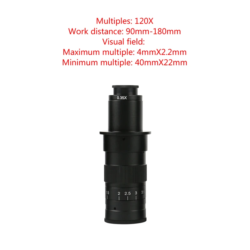 Adjustable Magnification 100X 130X 180X 200X 300X 360X 500X Zoom C Mount Lens Fo - £217.89 GBP