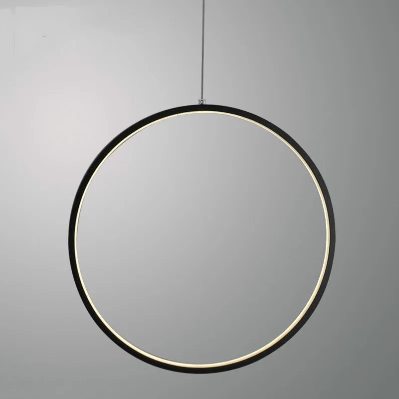 Delier lights round ring circle pendant lamp home for living room lighting indoor black thumb200