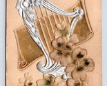 Erin go Bragh Foiled Harp Felt Applique Embossed St Patricks Day DB Post... - $11.83