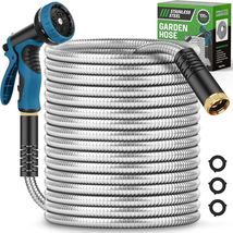 100FT Stainless Steel Garden Hose, No-Kink with 10-Function Ergonomic No... - $108.85