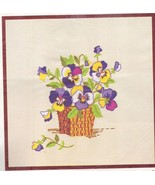 Vintage Family Circle Crafts Crewel Kit Pansies Picture Pillow Top 1974 ... - £19.71 GBP