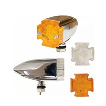 LED Maltese Cross Deco Lights Turn Signals - Amber and Clear Lens EMGO 61-99150 - £54.48 GBP