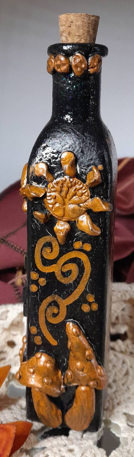 Bronze &amp; Black Goth Apothecary Shelf Decor Gift Knick Knacks Vase Shelf ... - $6.95