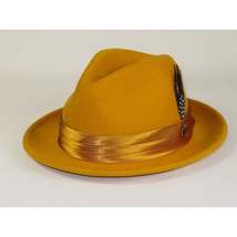 Mens Bruno Capelo Hat Australian Wool Crushable Fedora Giovani Un112 Mustard image 7