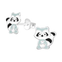 Light Gray Raccoon 925 Silver Stud Earrings - £11.17 GBP