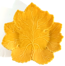 Olfaire Golden YELLOW LEAF DISH / Plate 4702 Made in Portugal 8&quot; - £10.15 GBP