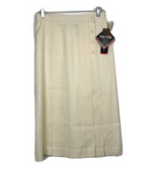 NOS JH Collectibles Women Cream Mid Calf A Line Skirt Size 10 Pleated Fr... - $24.70