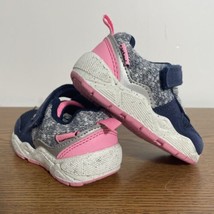 Carter&#39;s Toddler Unisex Sneakers Size 4 Navy Gray Pink Shoes - £11.59 GBP