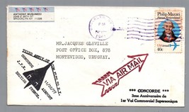 USA Third Anniversary of Concorde Flights to NY JFK Airport Air Mail cover - £18.46 GBP