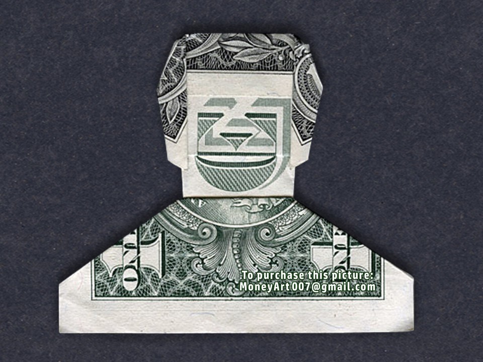 SMILING DUDE Money Origami Dollar Bill Man Guy Father Day Gift Cash Bank... - $49.00