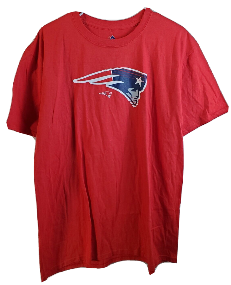 Primary image for Majestic NFL New England Patriots T Shirt Mens XL Red Knit 100% Cotton Crew NWT