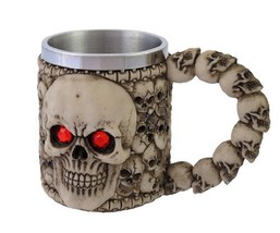 Wickedly Awesome Skull Mug with Red Eyes - $15.34
