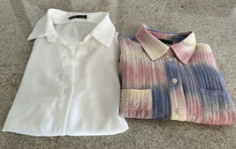 Lot Of 2 Button Down Shirts By Zara &amp; Shein (XS) - £13.41 GBP