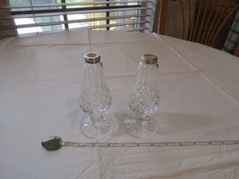 Waterford Crystal Salt &amp; Pepper Shakers Lismore **Missing tops** 5 3/4&quot; ... - £37.02 GBP