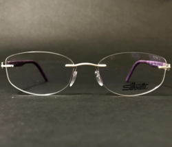 Silhouette Eyeglasses Frames 5535 IP 7100 Purple Silver Identity 52-17-135 - £117.27 GBP
