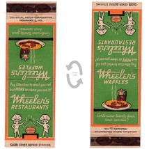 Vintage Matchbook Cover Wheelers Waffles Restaurant Chain 1940s Chef - £7.39 GBP