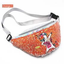 AIREEBAY Sequins Fanny Pack For Girls Printing Waist Bag for Women Fashion Belt  - £13.46 GBP