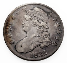 1832 50C Buste Demi Dollar En Très Fin VF État, Gris Couleur, Beau Détail - $129.92