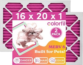 Air Filter 16X20X1 By Colorfil | Hvac Filter For Pet Hair | Merv 8 Filte... - $39.94