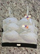 Lot of 3 Kindly Yours Maternity Nursing Wire-Free Bralette Gray Cotton S... - $24.24