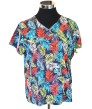 Scrubstar Uniform Women&#39;s Top Size X-Large Tropical Multicolor Medical D... - £11.99 GBP