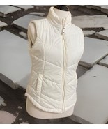 Aeropostale Womens Sz M White Puffer Vest Full Zip High Collar Pockets - $19.88
