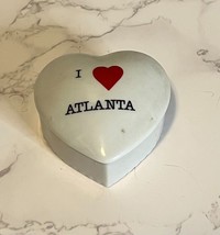 VTG I Love Atlanta Papel Mini Heart Trinket Box Ceramic 3&quot; - £5.95 GBP