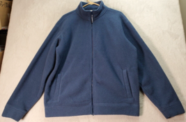 Orvis Jacket Mens Large Blue Fleece Polyester Long Sleeve Pockets Logo Full Zip - £19.08 GBP