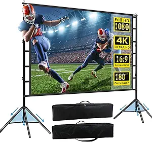 180 Inch Projector Screen And Stand, 15Ft Large Indoor Outdoor Movie Pro... - $463.99