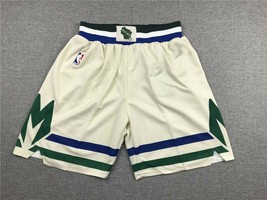 Milwaukee Bucks White City Edition Men Basketball Shorts Size: S - 3XL - £40.22 GBP