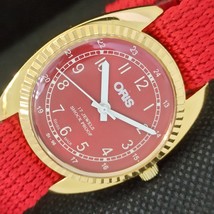 Vintage Oris Winding Swiss Refurbished Mens Wrist Red Watch 558c-a297226-6 - £15.64 GBP