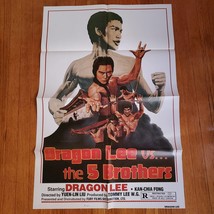 Dragon Lee vs The Five Brothers 1978 Original Vintage Movie Poster One S... - £19.38 GBP