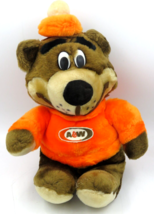 Vintage A&amp;W Root Beer Stuffed Bear Rooty Plush Mascot 16&quot; Brown Orange NEW - $24.70