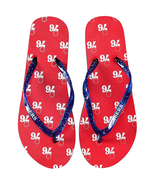 NEW Womens NBA Philadelphia 76ers Team Logo Glittery Flip Flop Sandals sz S 5-6 - $13.95
