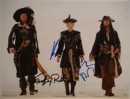 Pirates Of The Carrib EAN Cast Signed Photo X3 - Johnny Depp, Geoffrey Rush Coa - £254.99 GBP