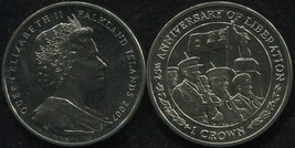 Falkland Islands 1 Crown. 2007 (Coin KM#NL. Unc) Anniversary of liberation - £11.11 GBP