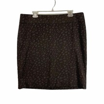 Chicos Skirt Size 3 US Extra Large XL Black Ponte Knit Cheetah Mini Pencil - £10.82 GBP